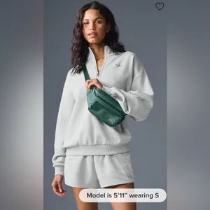 ALO Yoga NWT Accolade 1/4 Zip Pullover Athletic Heathered Grey Size L thumbnail 5