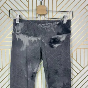 Alo Yoga Leggings Airbrush Tie Dye Abstract Print Stretch Skinny Gray Size‎ XS thumbnail 4