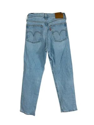 Levi's Wedgie Straight Leg Classic Blue Jeans Button Fly WOMEN’S SIZE 26 Waist thumbnail 3