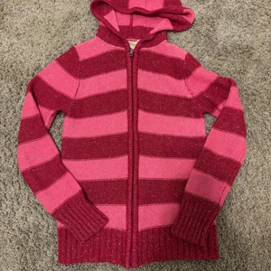 Y2K Early 2000’s Pink Stripe Glitter Sweater Hoodie thumbnail 3