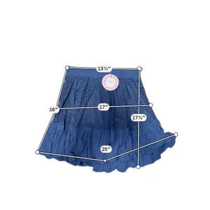 Umgee NWT Blue Lace Ruffle Mini Skirt Medium Boho Cottagecore thumbnail 5