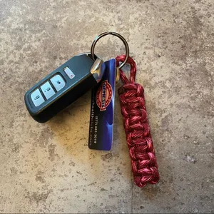 Paracord Keychain Bright Pink NEW Hiking Sporty Handmade USA thumbnail 2