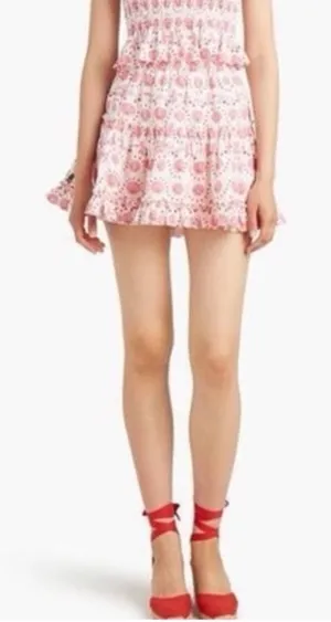 HILL HOUSE Home Paz Mini Skirt‎ mermaid seashell Cherry Print Size Small thumbnail 1