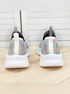 Skechers Relaxed Fit D’Lux Walker Knit Sneakers Rainbow Women 8.5 Slip On thumbnail 6