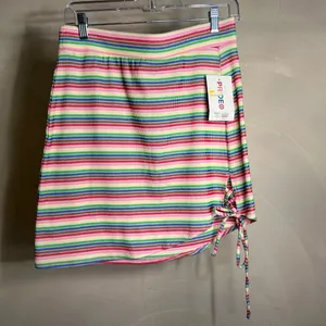 Target Pride Women's Asymmetrical Rainbow Striped Pull On Casual Mini Skirt|Sz:M thumbnail 3