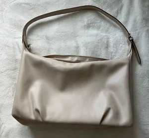 Faux Leather Beige Tote Bag Tan thumbnail 1