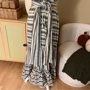 MISA Fournier Striped‎ Maxi Cotton Bohemian Dress Size Small thumbnail 10