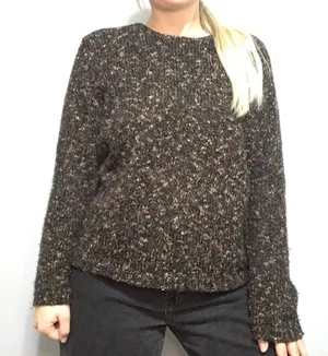 ALPS • Brown Knit Scoop Neck Sweater Size Medium thumbnail 3