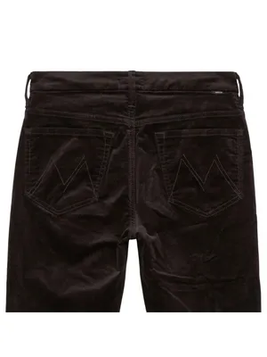 Mother High Waisted Looker Ankle in Soft Skills Stretch Velvet Skinny Pants 28 thumbnail 6