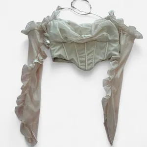 Oh Polly Romantic Ruffle Corset Crop Top Size 4 Coquette Balletcore thumbnail 2