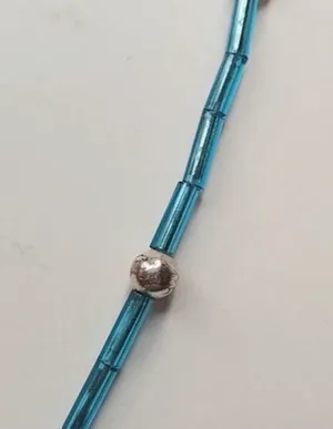 Light Blue Handmade Beaded Stone Necklace thumbnail 3