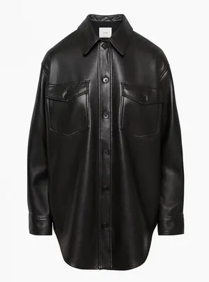 Aritzia Leather Shirt Jacket thumbnail 2