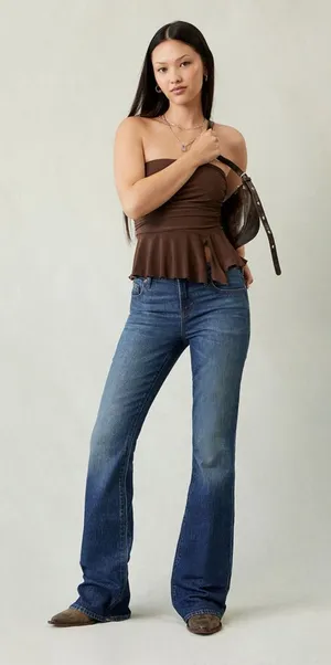 PacSun Jade Low Rise Bootcut Jeans Stretch Dark Blue Size 23 NWT thumbnail 1