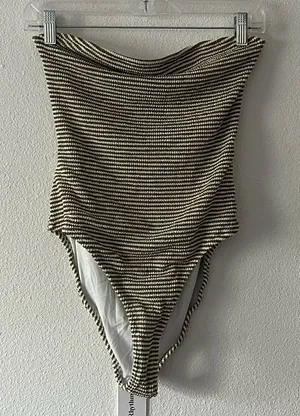 {Rhythm.} x Free People Brand New Sol Striped Scrunch One Piece Swimsuit thumbnail 1