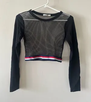 Women’s Heart & Hips black netted net shirt S thumbnail 1