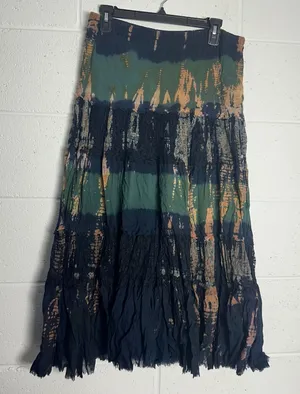 Reba Y2K Fairy Grunge Tie Dye Tiered XL Skirt Whimsy Goth Boho lace thumbnail 1