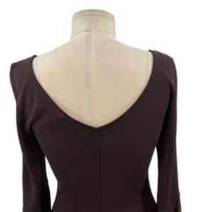 Diane von Furstenberg Vintage Brown Bell Sleeve Sheath‎ Dress Y2K Size 12 thumbnail 10