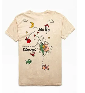 Pacsun 100% Cotton Keep Going Growing Make Waves Crew Neckline Novelty T-Shirt M thumbnail 3