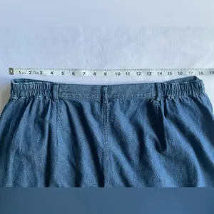Allison Daley Plus Size Soft Light‎ Blue Denim Buttoned Skirt Size 18W thumbnail 5