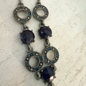 Vintage Avon NR Blue Crystal Rhinestone Y Drop Necklace thumbnail 3