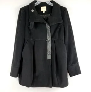 Anthropologie Silence + Noise Wool Blend Coat M thumbnail 1