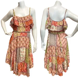 Abel The Label‎ Patchwork ruffle Boat Hem Summer Sundress Flowy Small Dress thumbnail 2