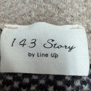 143 Story by Line Up Womens Beige Black Striped Sweater Size Large Made in‎ USA thumbnail 4