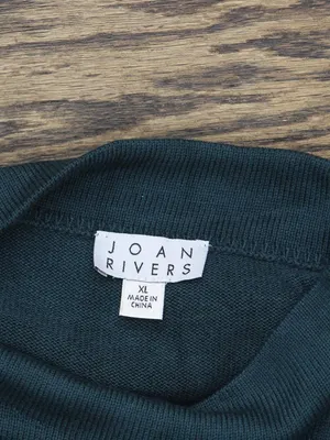 NEW Joan Rivers Wardrobe Builders Funnel Neck Long Sleeve Sweater Green XL thumbnail 3