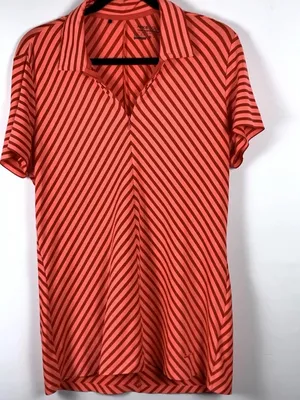 Nike Golf Tour Performance Dri-FIT Womens Medium Striped Quarter Zip Polo Top thumbnail 3