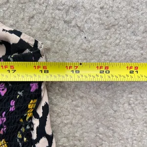 Tribal Jeans Floral Maxi Dress M Boho Black‎ Yellow Pink Summer Sundress Rayon thumbnail 9