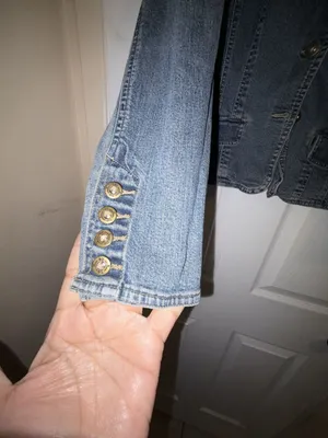 SO So Right Denim Jean Jacket Blazer Style with Button Detail Cuffs thumbnail 3