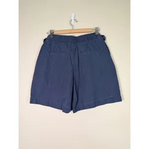 Athleta Cabo Linen Shorts Navy Blue 586829-02 Womens Size 8 Elastic‎ Side Buckle thumbnail 6