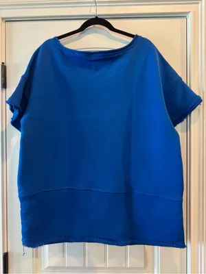 Free People Cruise Sweatshirt Tee in Stellar Blue NWOT $98 Retail thumbnail 10