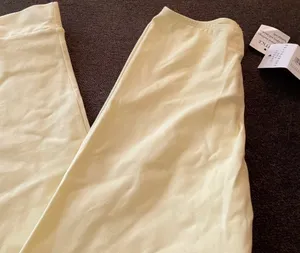 Vintage Carushka Bodywear Pastel Yellow Low-Mid Rise Cuffed Tights/ Leggings Cuffed thumbnail 2