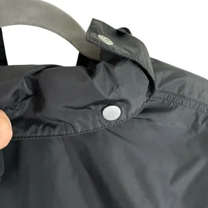 Nike Vintage Black Snap Up Hooded Packable Lined Windbreaker Women's Size XL‎ thumbnail 3