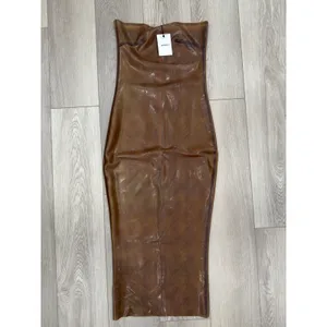 Miaou Lila Midi Dress Leopard Natural Latex Strapless Semi Sheer S NWT $495 thumbnail 2