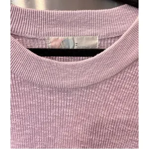 FP Beach Free People Ribbed Knit Crew Neck Pullover Sweater Long Sleeve Lilac M thumbnail 3