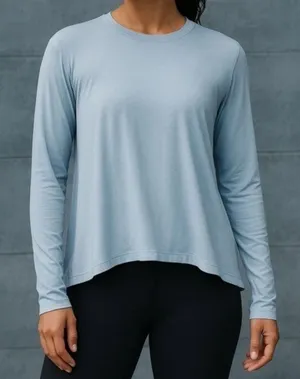 NWT Lululemon Modal Relaxed-Fit Lounge Long-Sleeve Shirt size 6 starch blue thumbnail 1