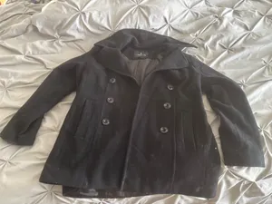 London Fog Black Double Breasted Peacoat Women’s Size L thumbnail 7