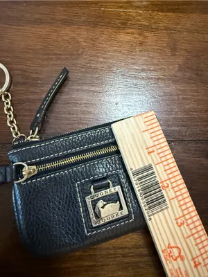 Dooney & Bourke Dark Brown Pebbled Leather Wristlet with Gold Hardware thumbnail 6