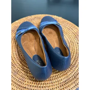 Eurosoft by Sofft Shaina Navy Blue Ballet Flats Snakeskin Detail Size 9.5 M thumbnail 3