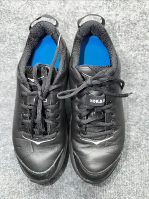Hoka One One Black leather Walking Sneakers with Blue Lining thumbnail 7