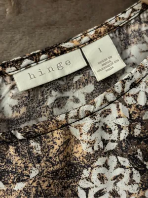 hinge Dress Women’s (L) Brown White Pattern With Pockets thumbnail 7