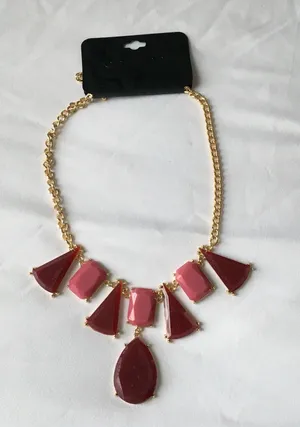 GNW Pink And Gold Statement Necklace thumbnail 1