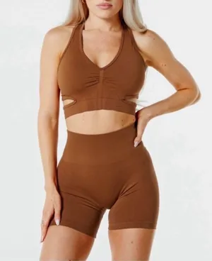 Alphalete limited edition Amplify shorts butterscotch thumbnail 1
