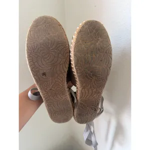 VESTIMENT Metallic Grey Espadrille Flatform Sandals Ribbon Tie Shoes Womens 6US thumbnail 7