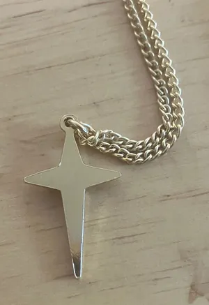 Gold cross Pendant Necklace thumbnail 1