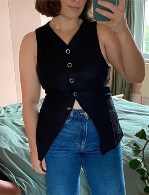 Reformation Aspen Linen Vest thumbnail 1
