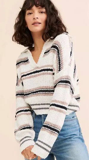 Free People Kennedy Striped Pullover Sweater thumbnail 1