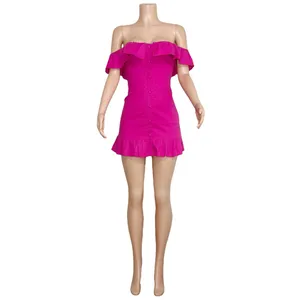 LOVERS + FRIENDS Elsie Off-Shoulder Linen Blend Mini Dress, Magenta, XS thumbnail 9
